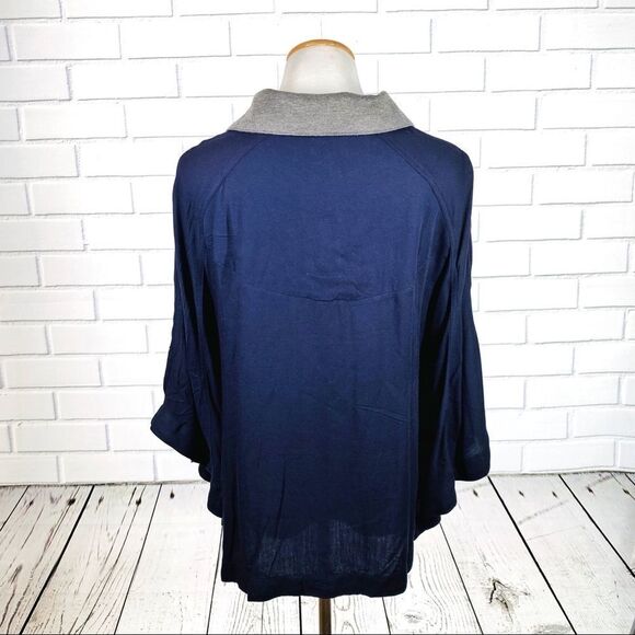 NWT All For Color Navy Britt Poncho Cape - Medium - Picture 5 of 8